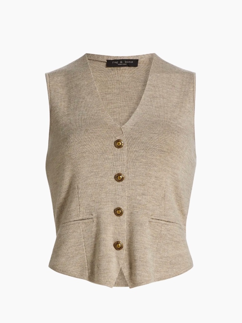 Rag and bone Ella Wool-Blend Button-Front Vest